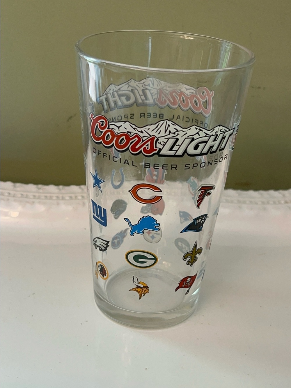 Vintage Coors Light NFL "Official Beer Sponsor" pint glass